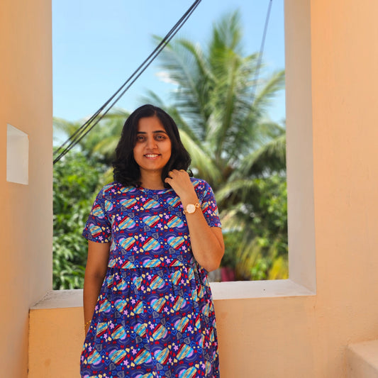 Blue Inverted Heart Zipless Lounge Wear