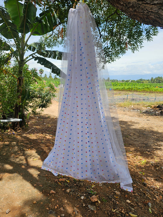 Pure Cotton Sleep Safe Thottil with Net - Heart