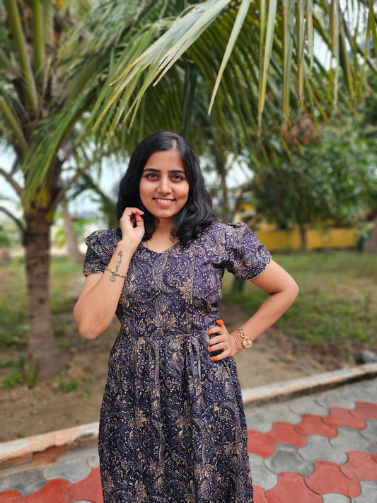 Navi Blue Feeding Kurti with Zip Cotton