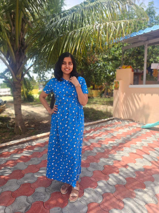 Blue Birds Zipless Lounge Wear