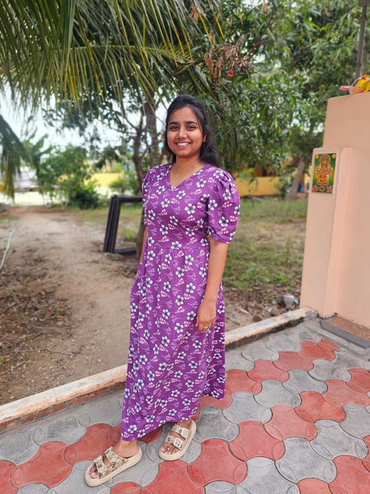 Violet Flowers Non-Feeding Lounge Wear