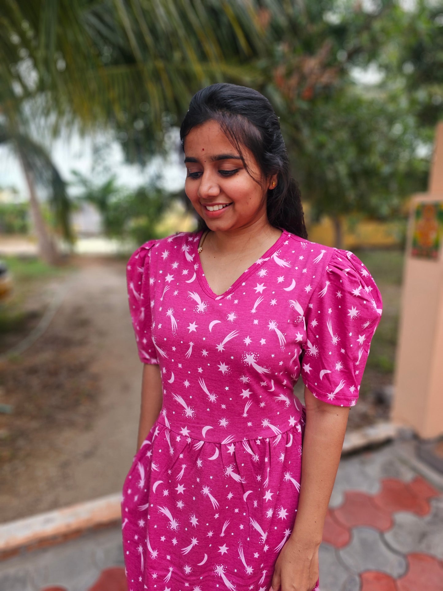 Maroon Star Non-Feeding Lounge Wear