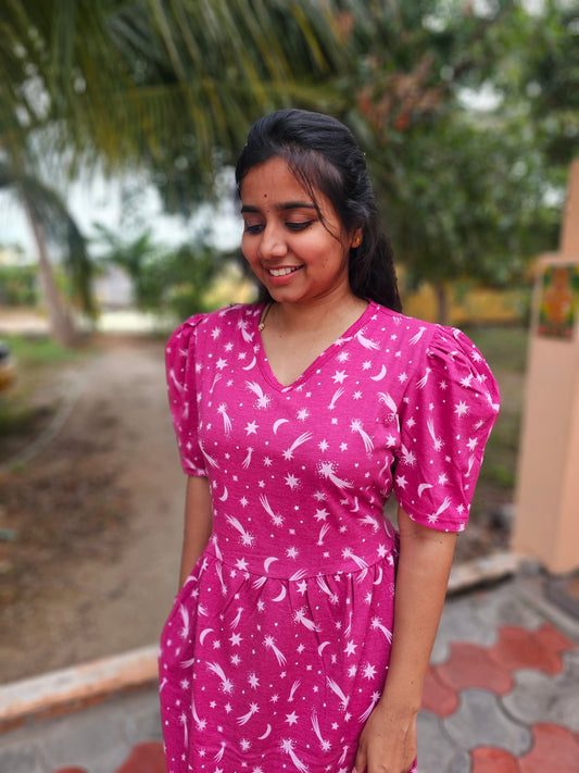 Maroon Star Non-Feeding Lounge Wear