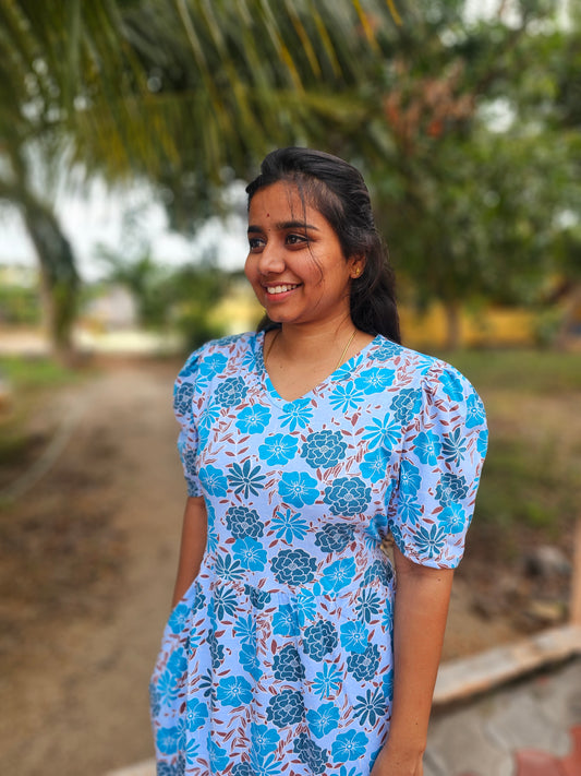 Blue Flowers Non-Feeding Lounge Wear