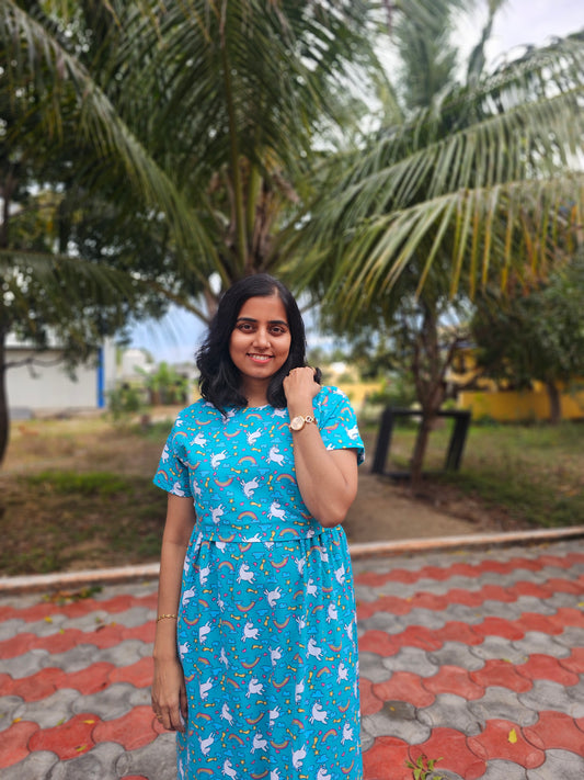 Green Unicorn and Rainbow - Zipless Lounge Wear