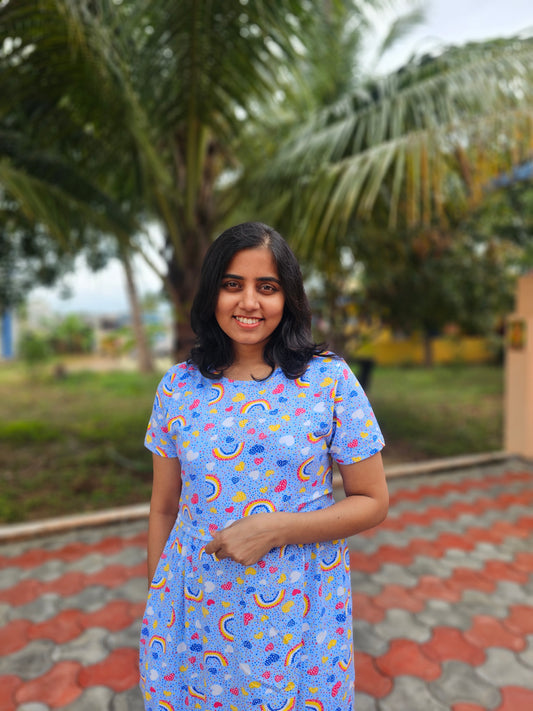 Light Blue Rainbow and hearts - Feeding Lounge Wear