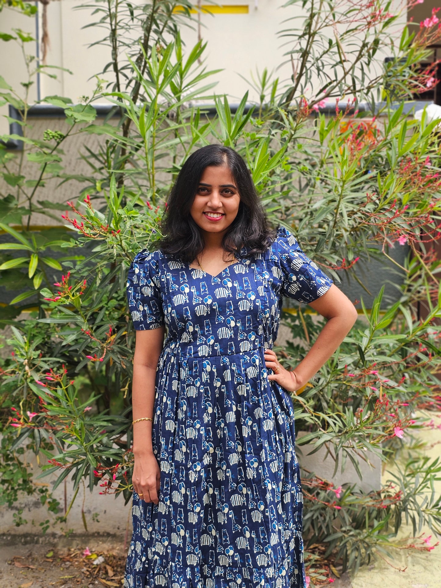 Blue Animals - Feeding Kurti with Zip
