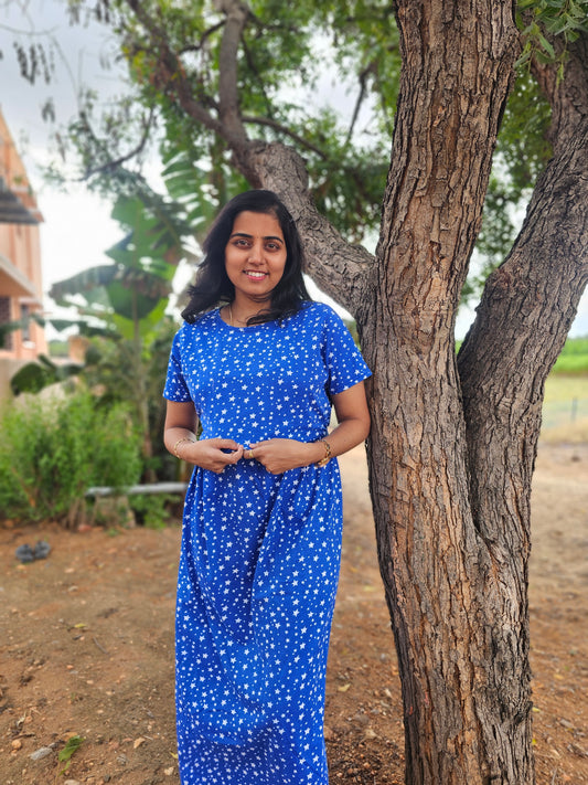 Dark Blue White Star - Feeding Lounge Wear
