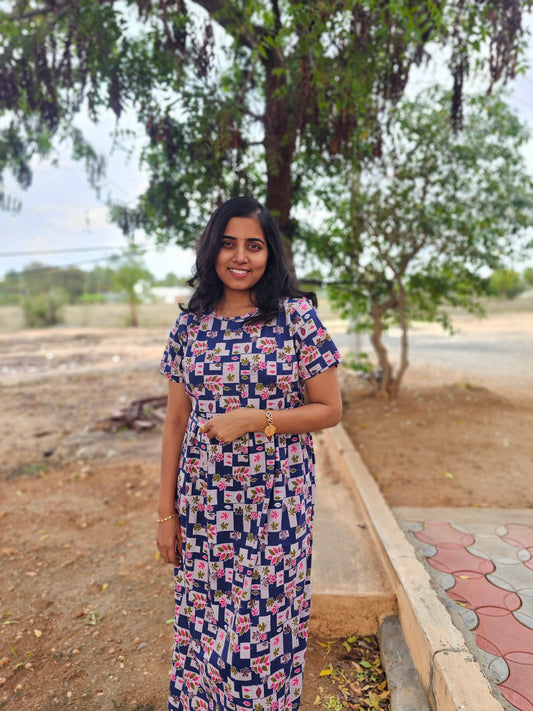 Dark Blue Leaves - Feeding Lounge Wear