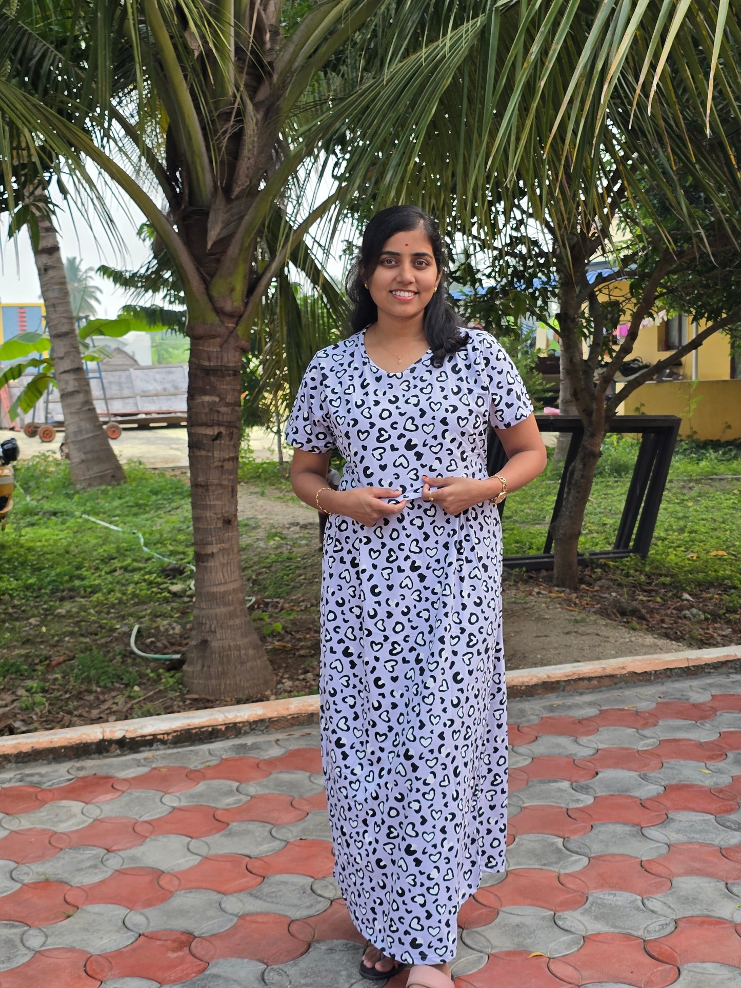 Grey Black & White Hearts - Feeding Lounge Wear