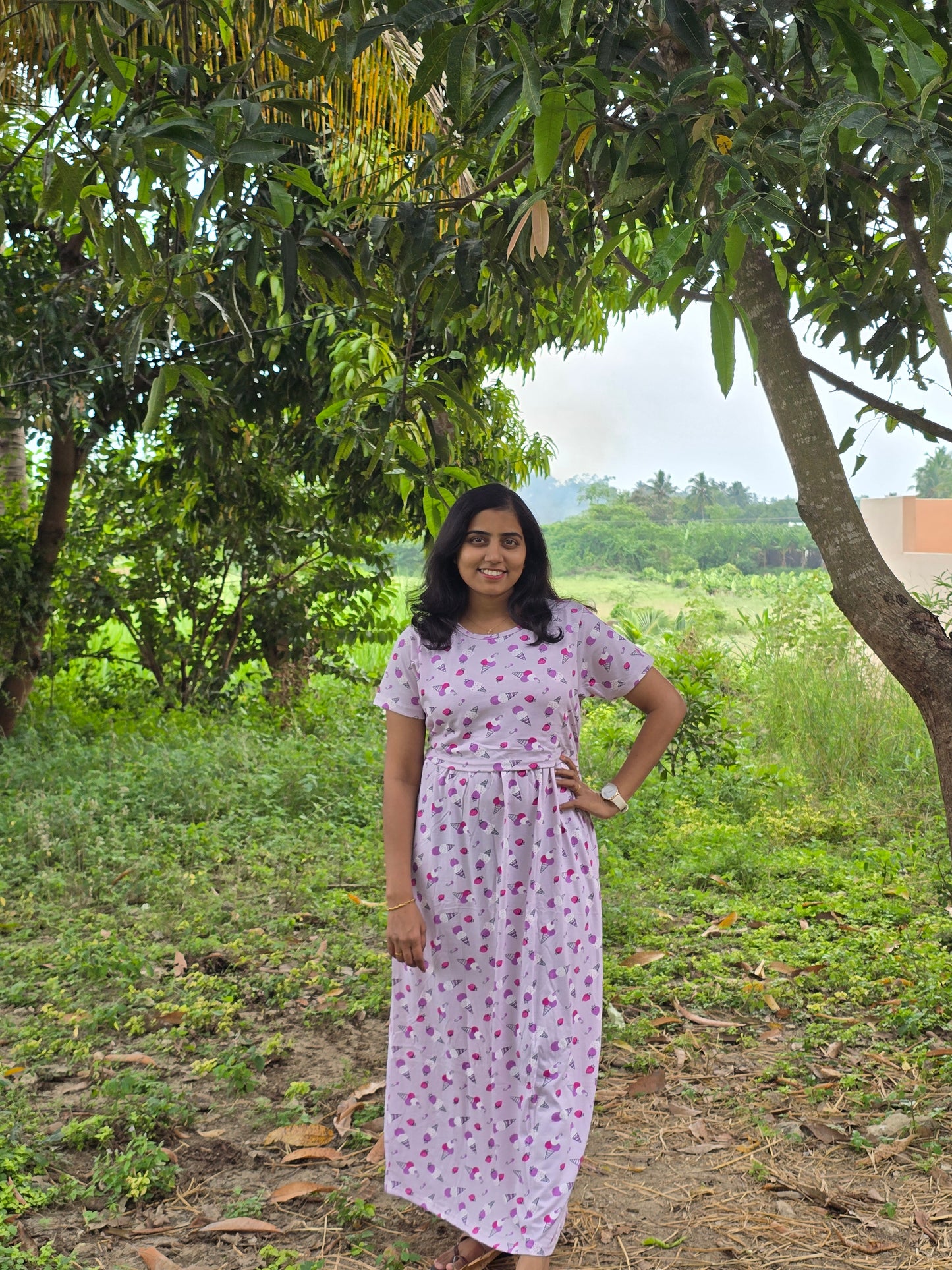 Lavender with pink icecream - Feeding Lounge Wear