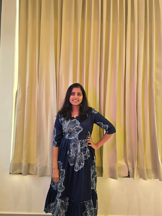 Teal Blue Feeding Maxi with Zip and Full Lining