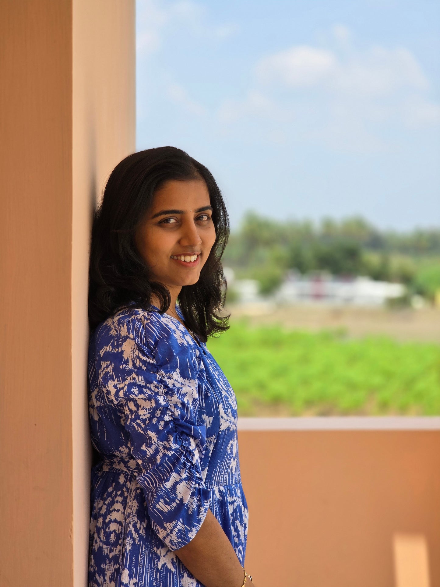 Blue and White Feeding Maxi with Zip and Full Lining
