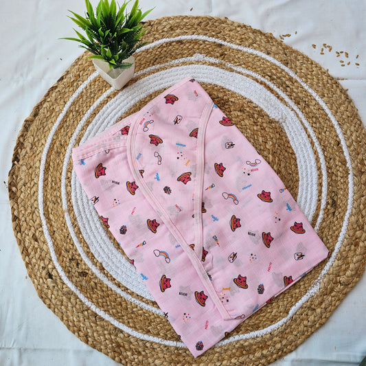 Muslin Hooded Towel Double Layered for Babies – Ultra-Soft & Super Absorbent