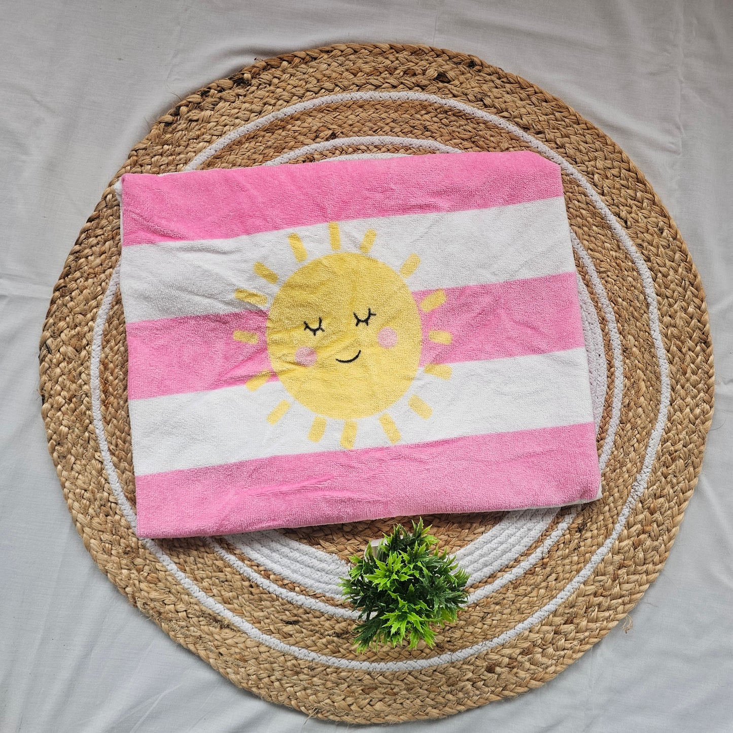 Cotton Bath Towel Soft Pink Sunshine for Kids