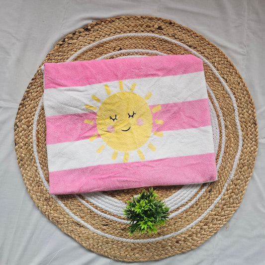Cotton Bath Towel Soft Pink Sunshine for Kids