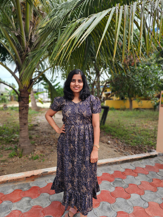 Navi Blue Feeding Kurti with Zip Cotton