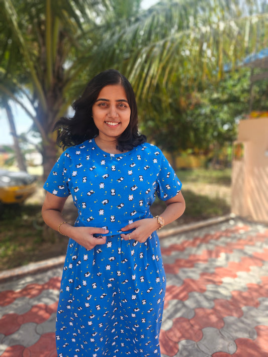 Blue Birds Zipless Lounge Wear