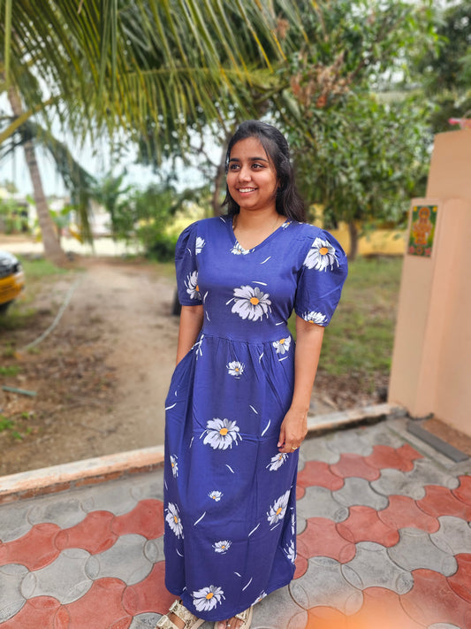 Blue Flowers Non-Feeding Lounge Wear