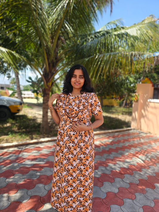 Mustard Tiger - Dupatta Style Feeding Lounge Wear without Zip