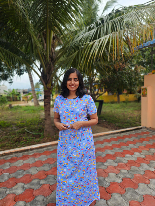 Light Blue Rainbow and hearts - Feeding Lounge Wear