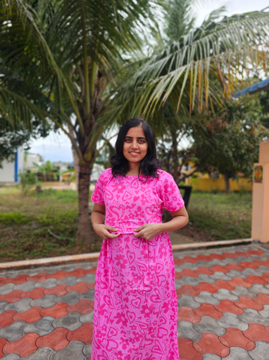 Pink Hearts flowers - Feeding Lounge Wear