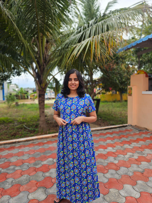 Blue green Flowers - Feeding Lounge Wear