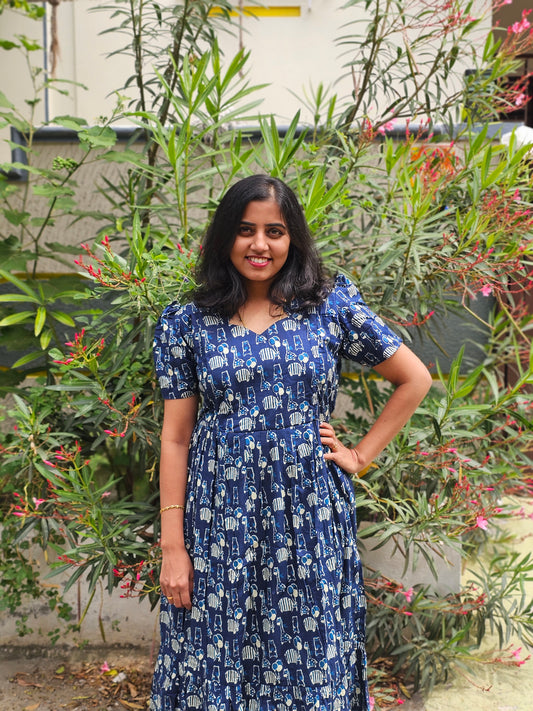 Blue Animals - Feeding Kurti with Zip