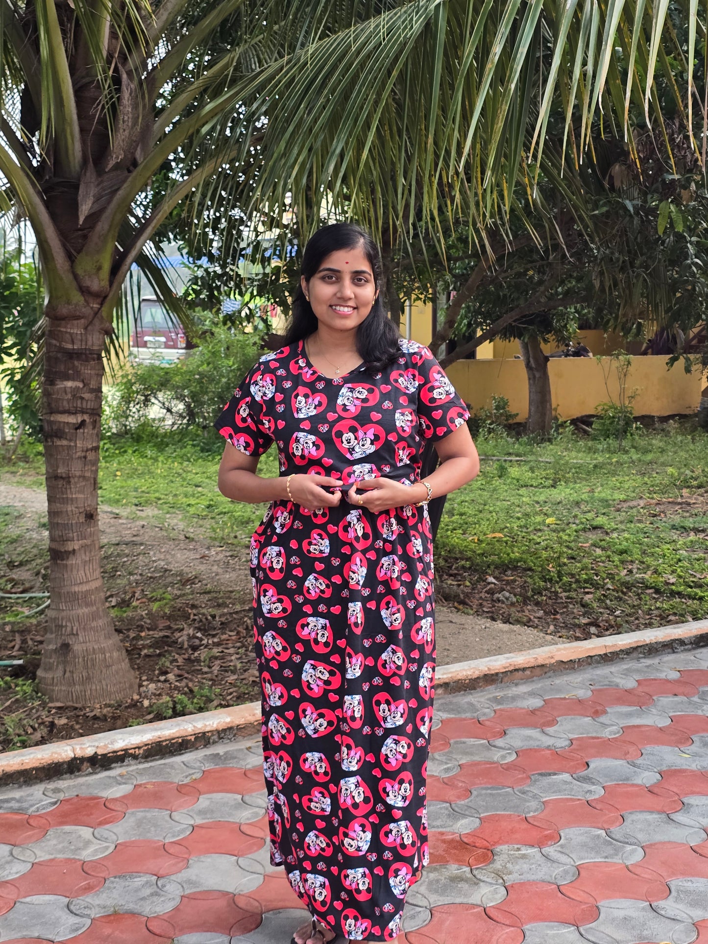 Black Red Hearts with Mickey - Feeding Lounge Wear