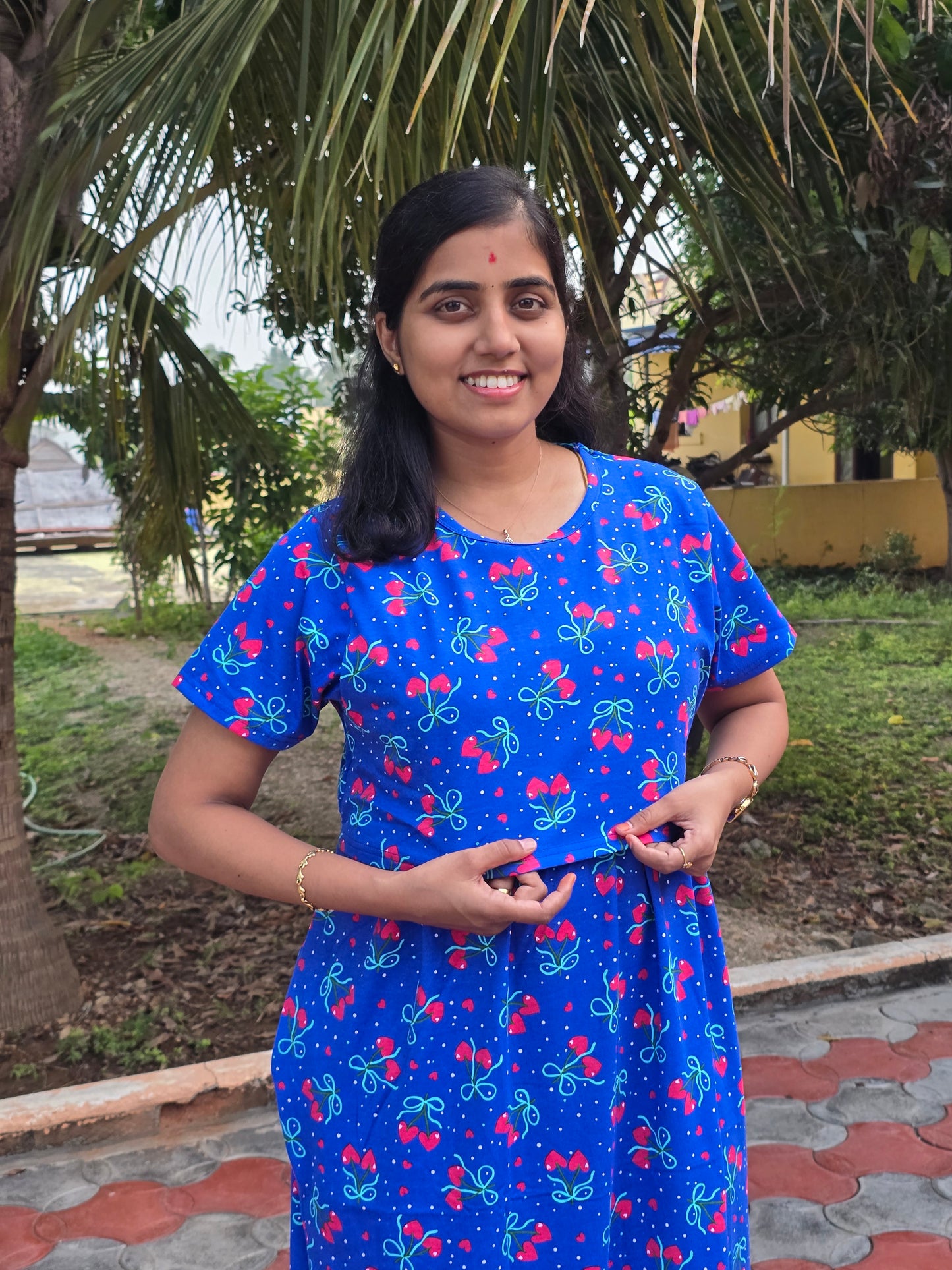 Blue Ribbon with Hearts - Feeding Lounge Wear