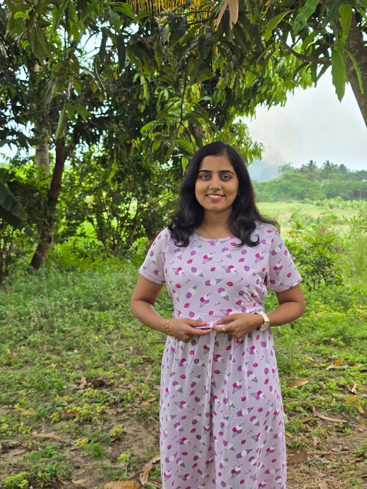 Lavender with pink icecream - Feeding Lounge Wear