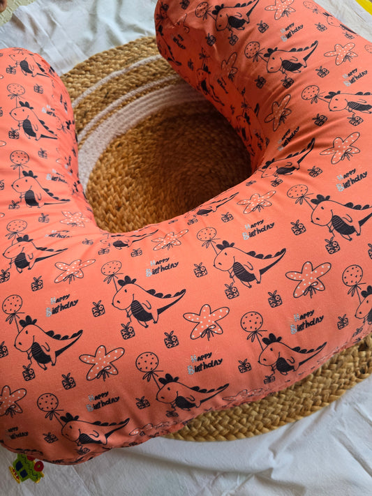 Feeding Pillow - Orange Happy Birthday