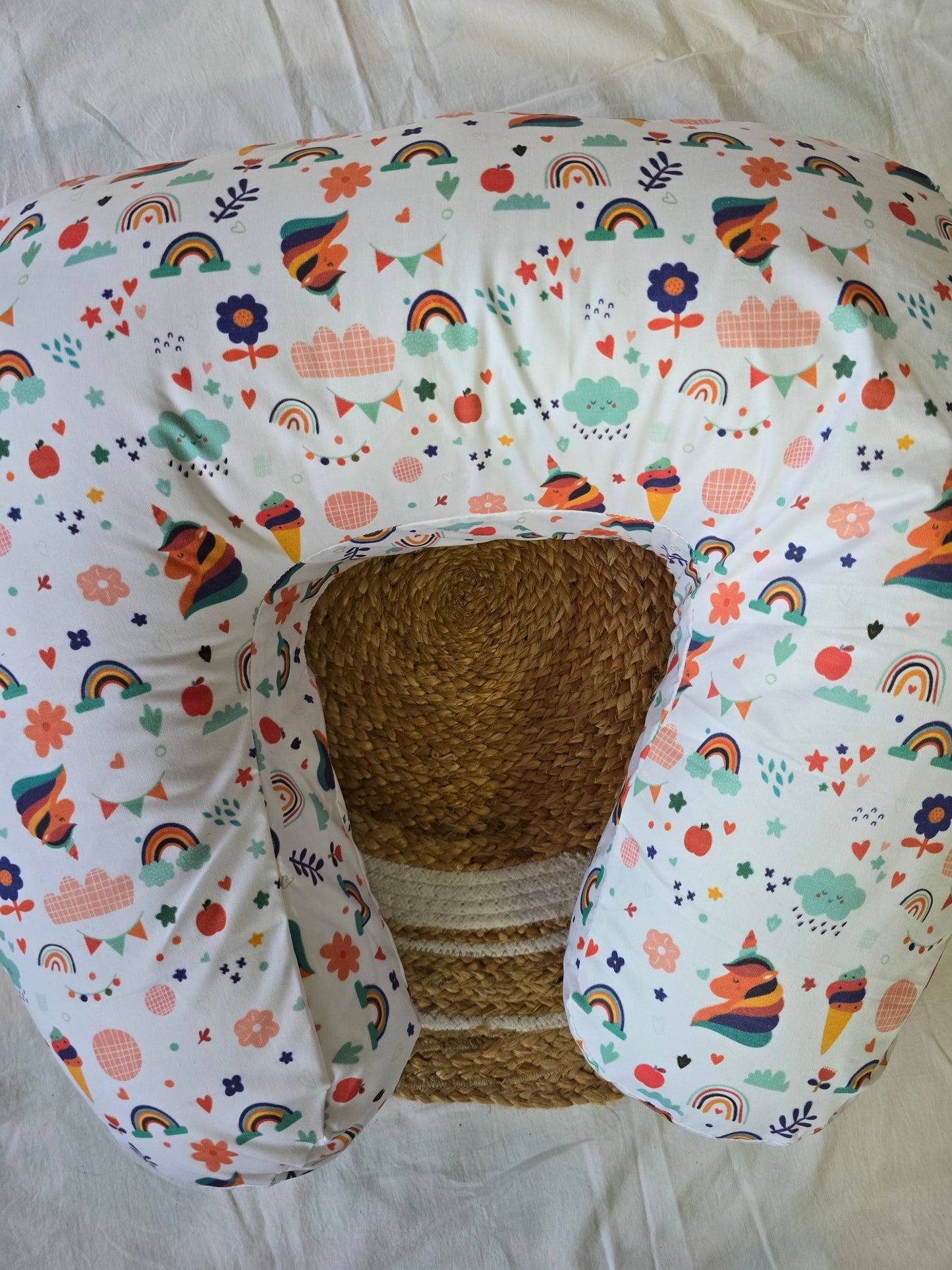 Feeding Pillow - Multicolor Rainbow and Icecreams