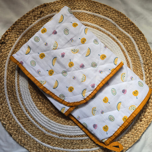 Soft Muslin Blanket for Babies  - Yellow Fruits