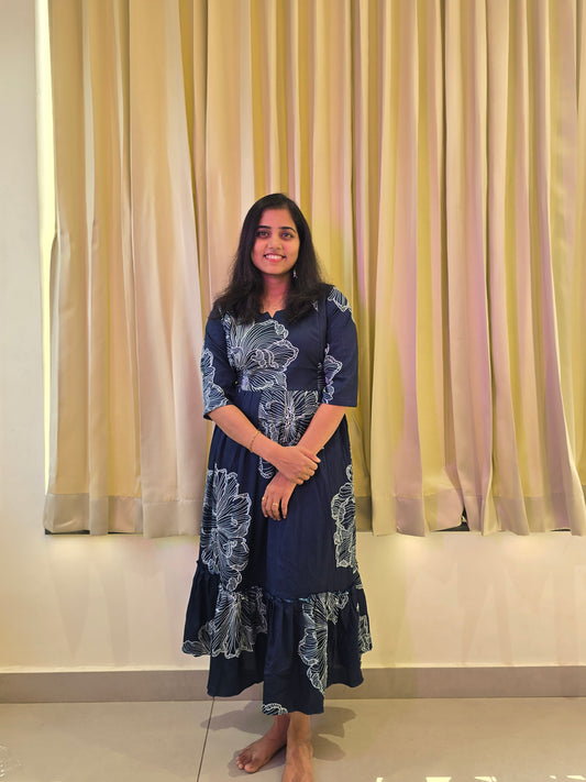 Teal Blue Feeding Maxi with Zip and Full Lining